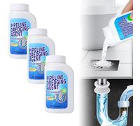 Emergency Drain Rescue Kit - Soap scum dissolver, Concentrated Pipe Dredger for Hair/Grease | Works in 15-30 Mins | Safe for PVC/Copper Pipes, Kitchen & Bathroom Solution (3PCS)