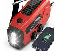 Emergency Radio Solar Kurbelradio mit 3LED Taschenlampe, 2000mAh Powerbank & SOS-Alarm - Portable Radio für Familien Kit de Emergencia, Camping, al Aire Libre, Huracán, Terremotos