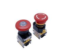 Emergency Stop 10A 380V 22mm Self-Locking Head Power Mushroom Push Button Switch 1NO 1NC LA38-11ZS(Stop)