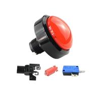 Emergency Stop Switch 1pcs 60mm Game Accessories Button 60mm Convex Big Circle with Light Button Pattle Game Machine Big Circle Button Switch Reset(Red-1)