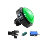 Emergency Stop Switch 1pcs 60mm Game Accessories Button 60mm Convex Big Circle with Light Button Pattle Game Machine Big Circle Button Switch Reset(Green-1)