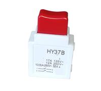 Emergency Stop Switch 2Pcs HY37B 125/250V 17/12A Dustproof Lock Off Trigger Pushbutton Push Button for Mower Garden Tools Controls Switches
