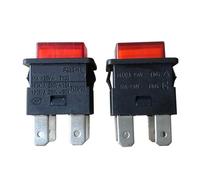 Emergency Stop Switch 2Pcs PS23-16 Self-Locking Pushbutton Switches 4Pins 250V 16A Socket Strip Push Button Switch for Vacuum Cleaner with Lamp