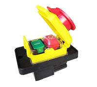 Emergency Stop Switch CK5 CK-5 125V 250V 4 Pins Waterproof Electromagnetic Push Button Switch Emergency Stop Pushbutton Switches for Tools(110V) Controls Switches