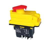 Emergency Stop Switch DZ-6 15A 250V IP55 Waterproof Electromagnetic Drill Push Button Pushbutton Switch Magnetic Switches with Emergency Stop Controls Switches