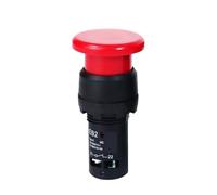 Emergency Stop Switch EB2 Red Green Mushroom Push Button Self Locking Momentary On Off Big Start Enter Without Fixation 5A 1NO1NC(RED Head,Latching Self-Locked)