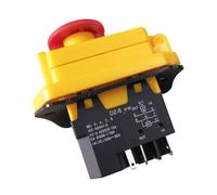 Emergency Stop Switch Emergency Stop Electromagnetic Switches DZ-6E Pushbutton Switches for Bench Lathe, Drilling and Milling Machine 250V 15A(5 Pins) Control switch