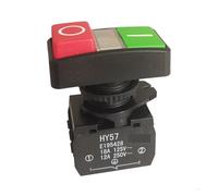 Emergency Stop Switch HY57 Mechanical Self-Locking Push Button Switches for Magnetic Drill 12A/250V 18A/125V 1NO 1NC 4-Terminals(HY57-B)