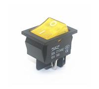 Emergency Stop Switch KCD4-201 on Off on On 30A/250V 16A/250V Heavy Duty 4 Pin T85 Rocker with Light 12V 24V 110V 220V 380V(Yellow 4pin)