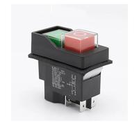 Emergency Stop Switch KJD17 KJD17B 6pis 230V 16A Electromagnetic Pushbutton Magnetic Solenoid Push Button Switches for Power Tools(4pins)