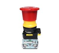 Emergency Stop Switch Push Button with Fixation 22mm 10A FXB38 Mushroom Head e-Stop Red Buttons for Electronics Machine