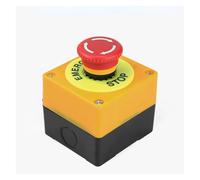 Emergency Stop Switch Self-Locking Button Switch with Box, Mushroom Head, Red Sign, NO + NC, AC660V, 10A, Emergency Stop Controls Switches