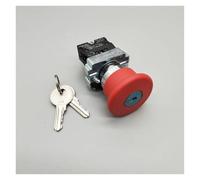 Emergency Stop Switch XB2-BS142 XB2-BS442 XB2-BS542 1NC Key Emergency Stop Rotary Push Button Switch 2 Position Locking 22mm Mushroom Head Button(XB2-BS142)