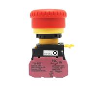 Emergency Stop Switch YW-E01 YW1B-V 22mm 10A Mushroom Head Emergency Stop Push Button Switch 1 Normally Closed