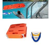 Emergency Stretcher Camilla De Rescate Acuático Gurney, Tabla Espinal Plegable De PE, Tabla De Transporte De Emergencia Con Collarín, Camilla De Rescate Portátil Para Perros Grandes/adultos(4-Fold)