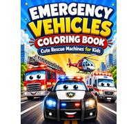 Emergency Vehicles Coloring Book for Kids: Fun and Easy Rescue Vehicle Coloring with Fire Trucks, Police Cars, Ambulances, Helicopters and More for Kids Ages 3-8