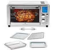 Emeril Lagasse Freidora de aire de acero inoxidable 360, tecnología de cocción rápida de 360°, capacidad XL, 9 en 1, 12 funciones de cocción preestablecidas, incluyendo hornear, asar, pizza, cocción