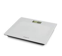 Emerio Báscula de baño digital con sensores precisos, tecnología de pie, incluye 2 pilas AAA, pantalla LC, unidades en kg/lb/st, hasta máx. 180 kg, ultrafina, apagado automático, vidrio, 28x28x2cm