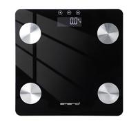Emerio Báscula de baño digital, Grasa corporal - Masa muscular - Masa ósea - IMC, Sensores precisos, Incluye 2 pilas AAA, Máx. 180 kg, Memoria, Apagado automático, 28x28x2.4cm, BR-125479