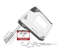 EMERIO Batidora de mano eléctrica con 400 W, 5 velocidades y botón turbo, batidor extralargo + gancho para amasar de acero inoxidable (apto para lavavajillas), HM-130365