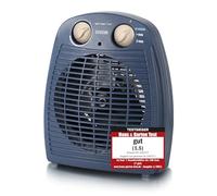 EMERIO Calentador de ventilador de 2000 W | portátil compacto ligero pequeño | para aprox. 25 m² | 2 capacidades de calefacción + función de ventilador | termostato ajustable | interruptor de