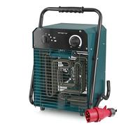 EMERIO Calentador de ventilador, para habitaciones de hasta 50 m², IP24, 5000 W de potencia, elemento calefactor de acero inoxidable, 2 niveles de calor, termostato ajustable, protección contra