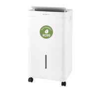 EMERIO DH-133051 - Deshumidificador (12 l/día, hasta 25 m², pantalla LED, temporizador, R290 propano, función de secado para ropa, apagado automático, ruedas de marcha suave, contra la humedad y el