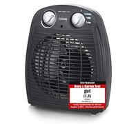 Emerio FH-106737.2 - Pequeño termoventilador compacto para 20 m², 2 potencias de calefacción + función de ventilador, termostato ajustable, interruptor de seguridad, asa, 2000 W