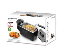Emerio Freidora de aceite de 3,0 litros, con tecnología de zona fría, "muy buena 1,4" probada por Haus & Garten 06/2019, no más sabor amargo, freidora de zona fría con 2000 W, tanque de acero