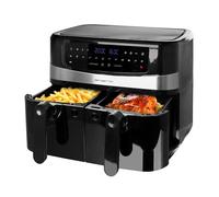 Emerio Freidora de aire caliente digital doble AirFryer Fryer Freír con aire caliente sin aceite adicional, 2 x 5,0 l, volumen 12 programas, función de acabado inteligente