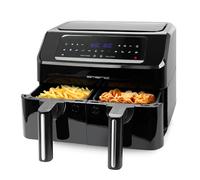 Emerio Freidora digital doble de aire caliente AirFryer para freír con aire caliente sin aceite adicional, 2 x 3,6 l de volumen, 12 programas, función SYNC FINISH (ambos al mismo tiempo)