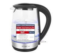 EMERIO Hervidor inalámbrico WK-123131, acero inoxidable sin BPA, negro, 2200 W, 230 V, paquete de 1