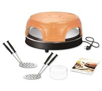 Emerio Horno, Pizza el original, cubierta de terracota hecha a mano, nuevo diseño PRE-BAKE, para mini pizza, verdadera diversión familiar para 4 personas, PO-115847.1