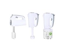 Emerio - Juego de batidora de mano con control de velocidad revolucionario de 1 dedo, mezclador de jardín, 3 en 1, fácil de manejar, potente 300 W, mango suave, fácil de limpiar, gris