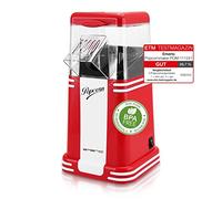 Emerio Máquina de palomitas de maíz, deliciosas palomitas de maíz para el hogar, rápida y fácil de hacer, 60 g de maíz por paso, 1200 W, fácil limpieza, tecnología de aire caliente, sin BPA, pequeña