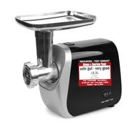 Emerio MG-130207 - Picadora de carne eléctrica (3 insertos de carne fina/media/gruesa), accesorio para embutidos, accesorio para kebbe, accesorio para galletas para 4 moldes de galletas