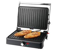 EMERIO Parrilla de contacto Panini Grill Sandwichera Grill de mesa | Superficie de parrilla 34x24 cm | revestimiento antiadherente | 2200 W | apertura de 180° | termostato ajustable | CG-130859
