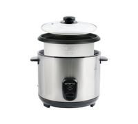 EMERIO Arrocera automática Eco | grande | 2,2 L de volumen | función de mantenimiento del calor | revestimiento antiadherente | tapa de cristal | incluye cuchara de arroz + vaso medidor | olla de
