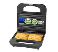 Emerio Sandwichera Paninigrill | Fabricado en Europa | Revestimiento antiadherente sin PFAS de ILAG (Xeradur 2) | fabricado en aproximadamente un 70% plástico reciclado - muy sostenible | 700 W | ST