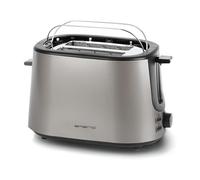 EMERIO TO-122830.2 Tostadora de acero inoxidable con accesorio integrado para bollos, Inox Edition, 2 ranuras para pan, bandeja de centrado automático, descomposición/descongelación/calentamiento, 7