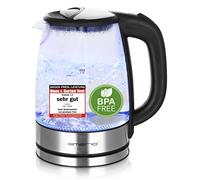 Emerio WK-119988 Hervidor de Agua Eléctrico Cristal con Luz, 2200 W, 1.7 litros