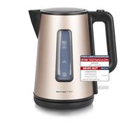 EMERIO WK-122829.8 - Hervidor de agua (doble pared, 1,7 L, edición satinada, 2200 W, apagado automático, protección contra sobrecalentamiento, inalámbrica a base de 360°, apertura de la tapa con solo