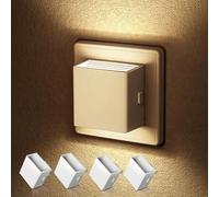 Emeritpro Enchufe de luz nocturna con sensor crepuscular, luz nocturna LED, 3000 K, luz blanca cálida, brillo ajustable, para habitación de los niños, dormitorio, pasillo, escalera, cocina, 4 unidades