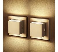 Emeritpro Luz nocturna con sensor crepuscular, luz nocturna LED, 3000 K, luz blanca cálida, brillo ajustable para habitaciones, pasillos, habitaciones infantiles, Paquete de 2