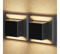 Emeritpro Luz Nocturna Infantil Enchufe, 1W Luz Nocturna con con Sensor de Luz, Brillo ajustable, para Habitación Infantil, Pasillo, Escalera, Dormitorio, Cocina, 3000K Blanco Cálido, 2pcs