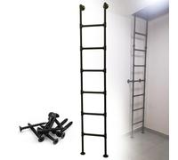 Emerncy - Escalera de escape de 100-300 cm, escalera de metal pesado para áticos, camiones, barcos, escalera recta universal para dormitorios, literas, evacuación segura, segura contra incendios