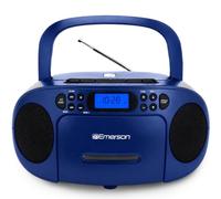 Emerson - Reproductor de CD portátil con Reproductor de Cassette, grabadora de Cinta, Radio Am/FM, AUX, Conector para Auriculares, Altavoces duales, AC/DC y Funciona con Pilas, Sistema estéreo para