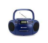 Emerson - Reproductor de CD portátil con Reproductor de Cassette, grabadora de Cinta, Radio Am/FM, AUX, Conector para Auriculares, Altavoces duales, AC/DC y Funciona con Pilas, Sistema estéreo para