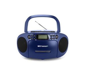 Emerson - Reproductor de CD portátil con Reproductor de Cassette, grabadora de Cinta, Radio Am/FM, AUX, Conector para Auriculares, Altavoces duales, AC/DC y Funciona con Pilas, Sistema estéreo para
