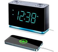 Emerson SmartSet ER100301 - Radio Despertador con Altavoz Bluetooth, estación de Carga, Cargador de teléfono con Puerto USB para iPhone/iPad/iPod/Android y tabletas